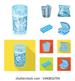 Vector illustration of texture and frozen logo. Collection of texture and transparent vector icon for stock.