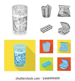 Vector illustration of texture and frozen logo. Collection of texture and transparent vector icon for stock.