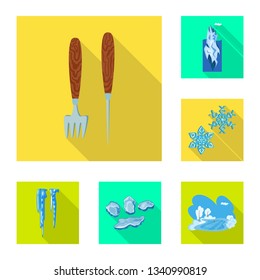 Vector illustration of texture  and frozen  sign. Collection of texture  and transparent  vector icon for stock.