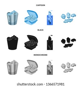 Vector illustration of texture  and frozen  sign. Collection of texture  and transparent  stock symbol for web.