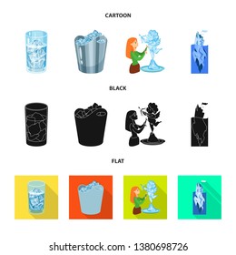 Vector illustration of texture  and frozen  sign. Set of texture  and transparent  vector icon for stock.