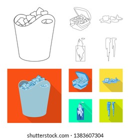 Vector illustration of texture  and frozen  sign. Collection of texture  and transparent  stock vector illustration.