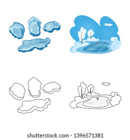 Vector illustration  texture  and frozen  sign. Collection  texture  and transparent  stock vector illustration.