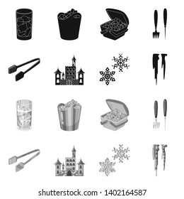 Vector illustration of texture  and frozen  sign. Set of texture  and transparent  stock vector illustration.