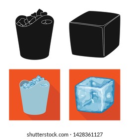 Vector illustration of texture and frozen sign. Collection of texture and transparent vector icon for stock.