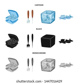 Vector illustration of texture and frozen sign. Collection of texture and transparent stock vector illustration.