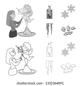 Vector illustration of texture  and frozen  symbol. Collection of texture  and transparent  vector icon for stock.