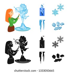 Vector illustration of texture  and frozen  symbol. Collection of texture  and transparent  vector icon for stock.