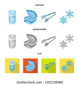 Vector illustration of texture  and frozen  symbol. Collection of texture  and transparent  vector icon for stock.