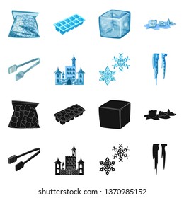 Vector illustration of texture  and frozen  symbol. Collection of texture  and transparent  vector icon for stock.
