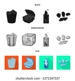 Vector illustration of texture  and frozen  symbol. Collection of texture  and transparent  stock symbol for web.