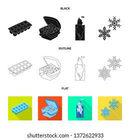 Vector illustration of texture  and frozen  symbol. Collection of texture  and transparent  vector icon for stock.