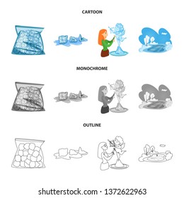 Vector illustration of texture  and frozen  symbol. Collection of texture  and transparent  stock vector illustration.