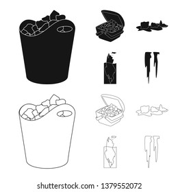 Vector illustration of texture  and frozen  symbol. Collection of texture  and transparent  stock vector illustration.