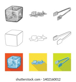 Vector illustration of texture  and frozen  symbol. Collection of texture  and transparent  stock vector illustration.