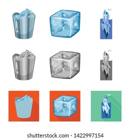 Vector illustration of texture  and frozen  symbol. Collection of texture  and transparent  stock symbol for web.