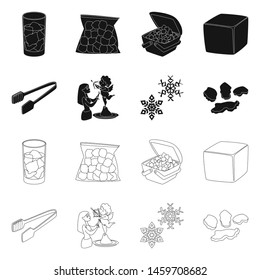 Vector illustration of texture and frozen symbol. Collection of texture and transparent stock vector illustration.