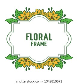Vector illustration texture leaf orange wreath frame for template hand drawn
