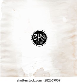 Vector illustration texture of the old piece of paper background with spots and streaks.