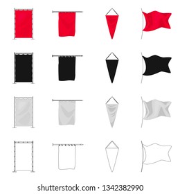 Vector illustration of texture and presentation icon. Collection of texture and media  vector icon for stock.
