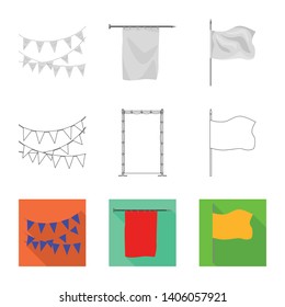 Vector illustration of texture and presentation logo. Collection of texture and media  stock vector illustration.