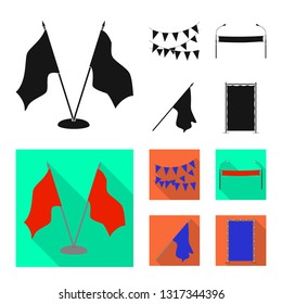 Vector illustration of texture and presentation sign. Set of texture and media  vector icon for stock.