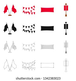 Vector illustration of texture and presentation sign. Collection of texture and media  stock vector illustration.