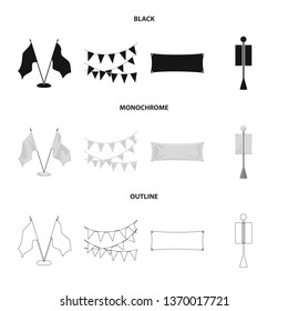 Vector illustration of texture and presentation sign. Collection of texture and media  stock symbol for web.