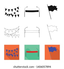 Vector illustration of texture and presentation sign. Collection of texture and media  stock vector illustration.