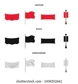 Vector illustration of texture and presentation sign. Set of texture and media stock vector illustration.