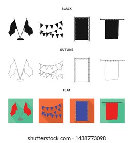 Vector illustration of texture and presentation sign. Set of texture and media stock symbol for web.