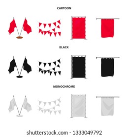 Vector illustration of texture and presentation symbol. Set of texture and media  stock symbol for web.