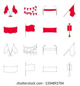 Vector illustration of texture and presentation symbol. Collection of texture and media  vector icon for stock.