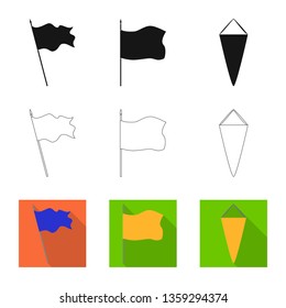 Vector illustration of texture and presentation symbol. Set of texture and media  stock symbol for web.