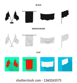 Vector illustration of texture and presentation symbol. Set of texture and media  stock symbol for web.