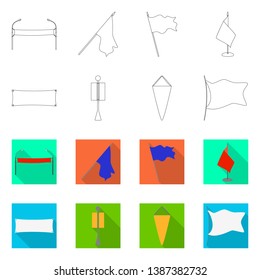 Vector illustration of texture and presentation symbol. Set of texture and media  stock vector illustration.