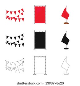Vector illustration of texture and presentation symbol. Set of texture and media  vector icon for stock.
