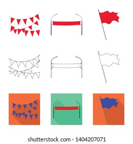 Vector illustration of texture and presentation symbol. Collection of texture and media  stock vector illustration.