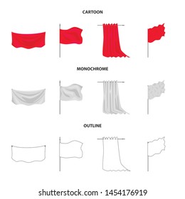 Vector illustration of texture and presentation symbol. Collection of texture and media stock symbol for web.