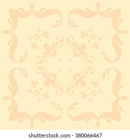 

vector illustration texture symmetrical pattern of the elements of geometric shapes on a yellow background in the form of a square