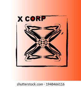 vector illustration and texture with the x corp logo