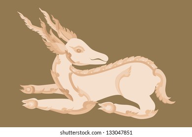 Vector and illustration of Thai art deer
