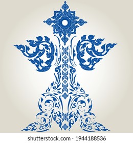Illustration vectorielle. motif d'art thaïlandais ou texture de fond d'écran Thailandais Line Thai.
