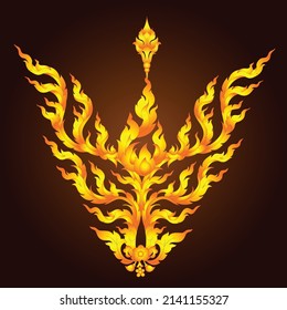 Ilustración vectorial. Patrón de arte tailandés o textura de diseño de fondo de papel pintado de la línea tailandesa.