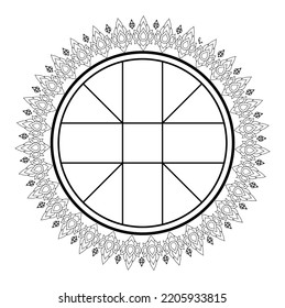 Vector illustration of Thai astrology wheel chart Symbol on white background.