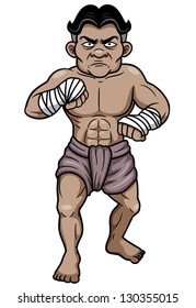 Vector Illustration of Thai Boxing