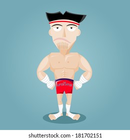 Vector illustration of Thai Boxing