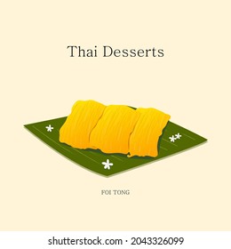 vector illustration Thai dessert Made with coconut and egg yolks and sugar.