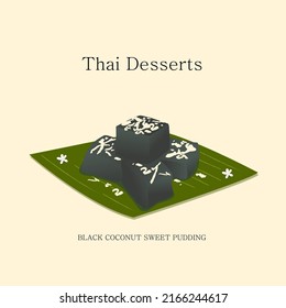 vector illustration Thai dessert Made with coconut and egg yolks and sugar.  vector eps 10