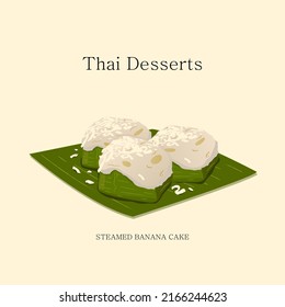 vector illustration Thai dessert Made with coconut and egg yolks and sugar.  vector eps 10